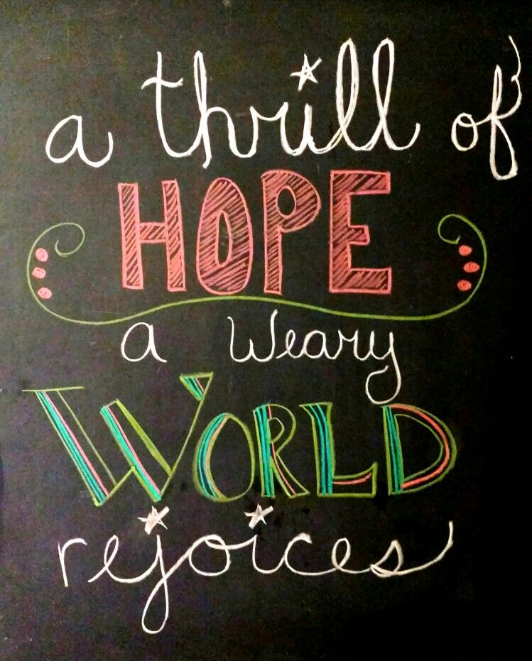 a thrill of&nbsp;hope.