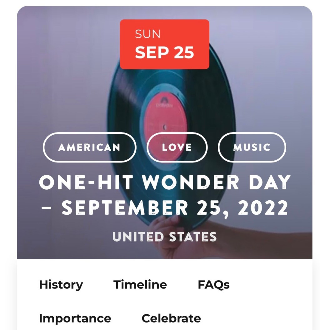 happy music monday – one hit wonder&nbsp;style.